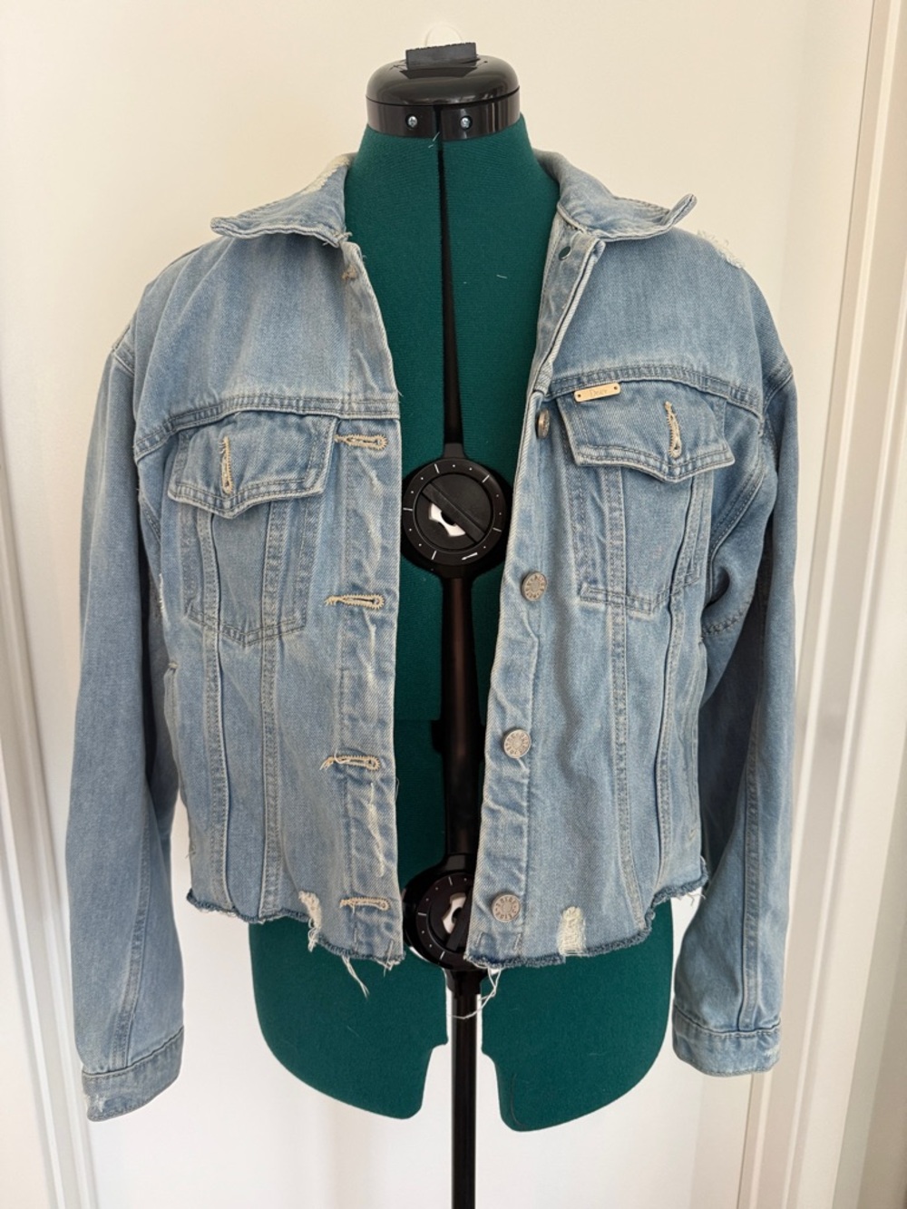Detre light blue distressed jean jacket